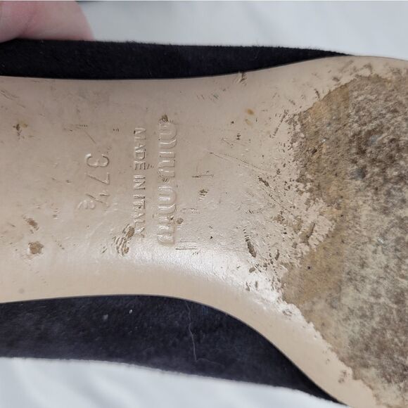 MIU MIU black bow smoking loafer jewel heel slip on shoes Taylor Swift 37.5 - Picture 8 of 10